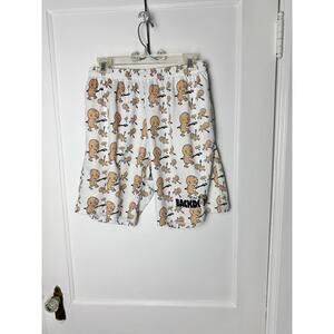 Lacrosse Backdoor Shorts Men's Small White Graphic Baby Novelty Print Loose Fit